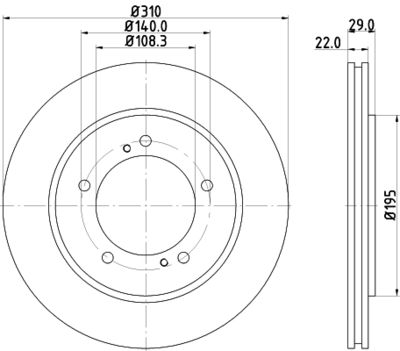 Тормозной диск HELLA 8DD 355 114-901 для SUZUKI GRAND VITARA