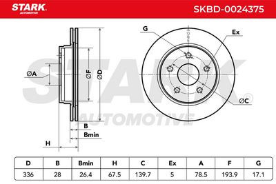 спирачен диск STARK SKBD-0024375