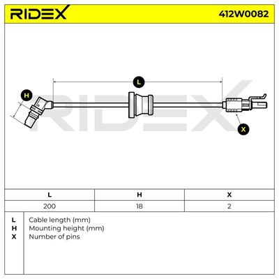датчик, обороти на колелото RIDEX 412W0082