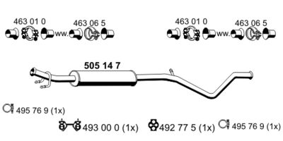 Средний глушитель выхлопных газов ERNST 505147 для CITROËN C4