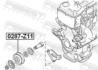 Tensioner Pulley, V-ribbed belt 0287-Z11