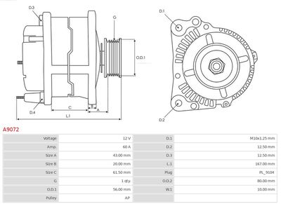 Alternator A9072