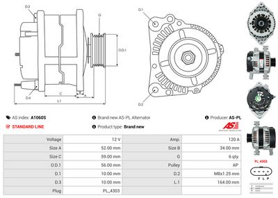 GENERATOR / ALTERNATOR AS-PL A1060S 4