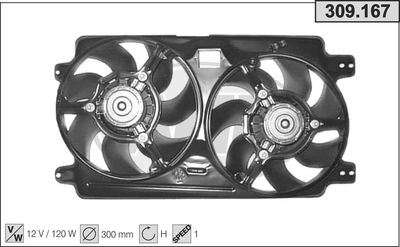 AHE 309.167 Вентилятор системы охлаждения двигателя  для LANCIA KAPPA (Лансиа Kаппа)