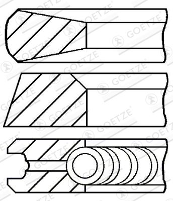 Комплект поршневых колец GOETZE ENGINE 08-326307-00 для CITROËN XM