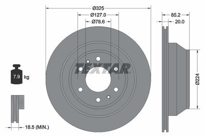 Тормозной диск TEXTAR 92271103 для SAAB 9-7X
