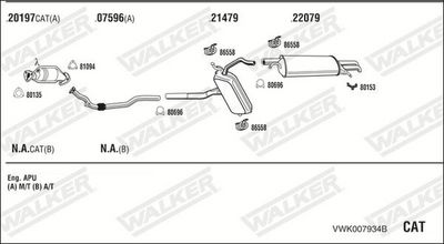 Изпускателна система WALKER VWK007934B