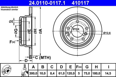 Тормозной диск ATE 24.0110-0117.1 для BMW 5