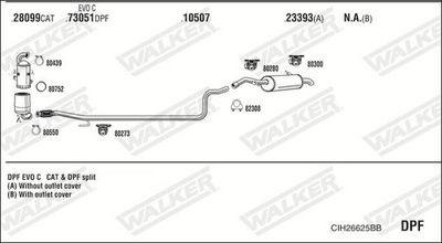 Изпускателна система WALKER CIH26625BB