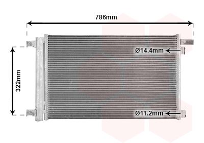 VAN WEZEL 40005364 Радиатор кондиционера  для PEUGEOT  (Пежо Ркз)