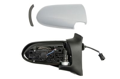 Zijspiegel Rechts (elektrisch, in reliëf, under-coated) past: OPEL ZAFIRA A 04.99-06.05