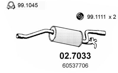 ASSO 02.7033 Глушитель выхлопных газов  для ALFA ROMEO 33 Sportwagon (905_) 1.7 (905B3C)