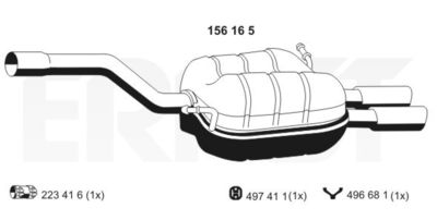 ERNST 156165 Глушитель выхлопных газов  для VW CC (Фольцваген Кк)