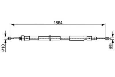 Тросик, cтояночный тормоз BOSCH 1 987 482 408 для CITROËN XSARA