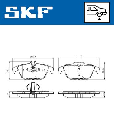 Комплект тормозных колодок, дисковый тормоз SKF VKBP 90114 для MERCEDES-BENZ GLK-CLASS