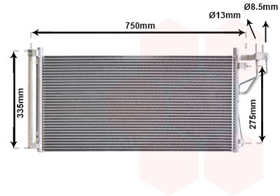 VAN WEZEL 82005184 Радиатор кондиционера  для KIA MAGENTIS (Киа Магентис)