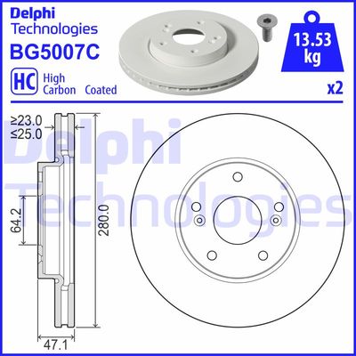 Bromsskiva DELPHI BG5007C