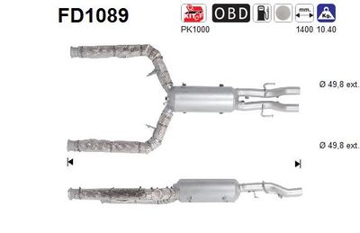 Filtr sadzy / filtr cząstek stałych, układ wydechowy AS C2Z4809