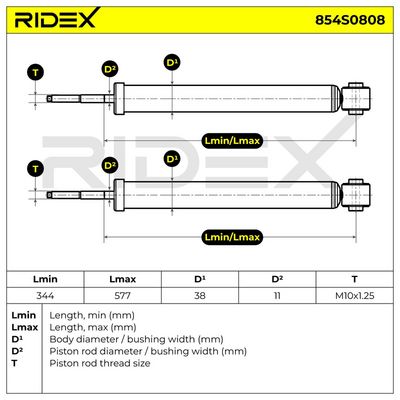 амортисьор RIDEX 854S0808