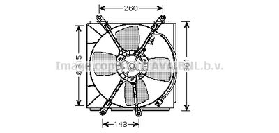Вентилятор, охлаждение двигателя AVA QUALITY COOLING TO7522 для TOYOTA RAV 4