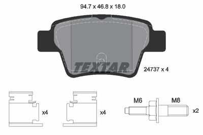 Комплект тормозных колодок, дисковый тормоз TEXTAR 2473701 для BYD G6