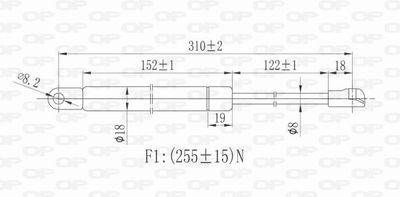 OPEN PARTS GSR6119.00 Амортизатор багажника и капота  для CITROËN C3 Pluriel (HB_) 1.4 HDi