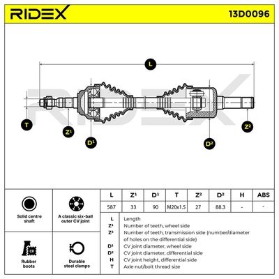 полуоска RIDEX