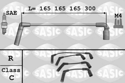 Комплект проводов зажигания SASIC 9286055 для DAEWOO MATIZ
