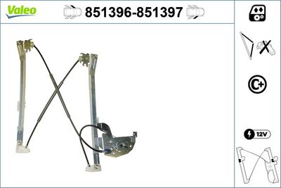 стъклоподемник VALEO 851397