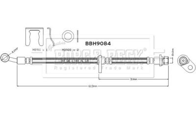 Brake Hose Borg & Beck BBH9084