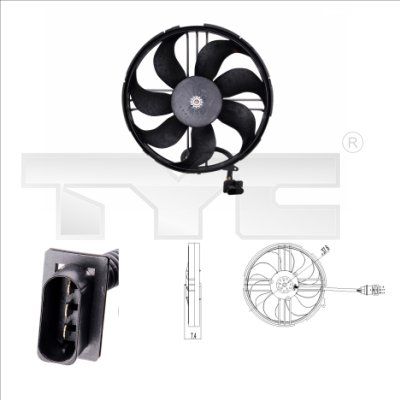Вентилятор, охлаждение двигателя TYC 837-0018 для SEAT AROSA