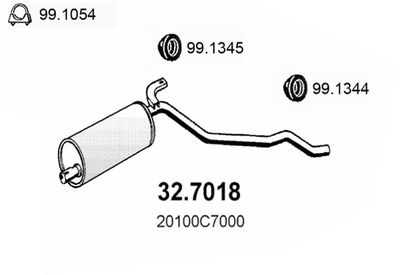 Глушитель выхлопных газов конечный ASSO 32.7018 для OPEL SINTRA