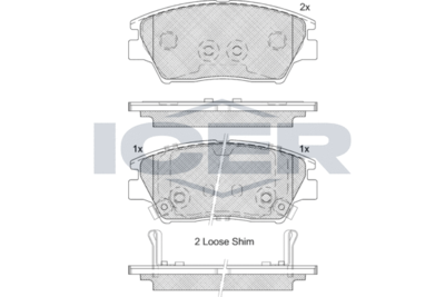 Комплект тормозных колодок, дисковый тормоз ICER 182293 для SSANGYONG XLV