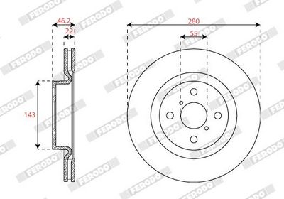 Remschijf set (2 stuks) Voor Links/Rechts past: TOYOTA YARIS 1.5/1.5H 03.12-06.20