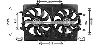 Вентилятор, охлаждение двигателя AVA QUALITY COOLING AI7522 для AUDI Q3