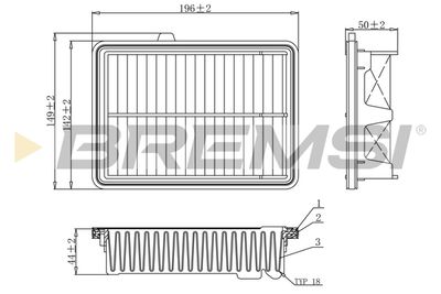 BREMSI FA1079 Воздушный фильтр  для HONDA JAZZ IV (GK_) 1.3