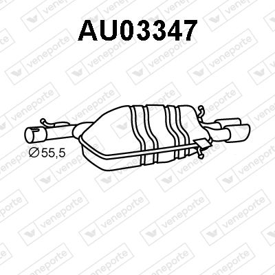 VENEPORTE AU03347 Глушитель выхлопных газов  для AUDI A4 (Ауди А4)