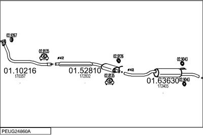 Výfukový systém MTS PEUG24860A006685