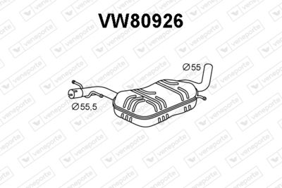 Предглушитель выхлопных газов VENEPORTE VW80926 для VW EOS