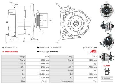GENERATOR / ALTERNATOR AS-PL A5101 5