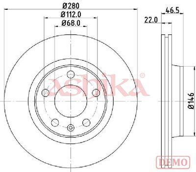 спирачен диск ASHIKA 60-00-0911C