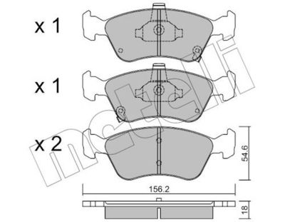 комплект спирачно феродо, дискови спирачки METELLI