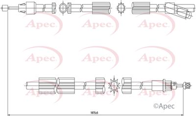 Cable Pull, parking brake APEC CAB1353