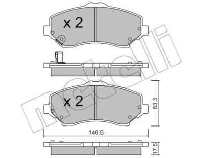 комплект спирачно феродо, дискови спирачки METELLI 22-0862-0