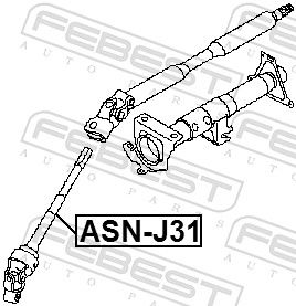 Вал сошки рулевого управления ASN-J31