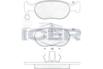ICER 181376 Тормозные колодки и сигнализаторы  для ALFA ROMEO 145 (930_) 1.6 i.e. 16V T.S. (930.A2)
