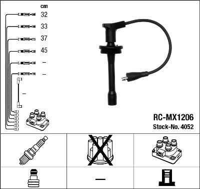 Комплект проводов зажигания NGK 4052 для GAZ GAZELLE