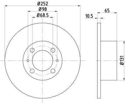 Тормозной диск MINTEX MDC131 для LADA 1200-1500
