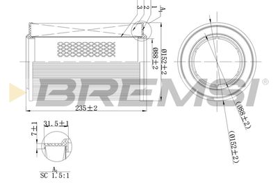 Воздушный фильтр BREMSI FA2111 для SAAB 900