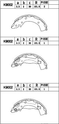 Комплект тормозных колодок ASIMCO K9002 для HYUNDAI SOLARIS